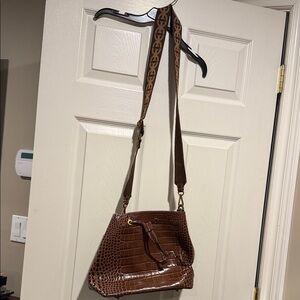 Sam Edelman Eden croco bucket Brown Crocodile Crossbody Bag